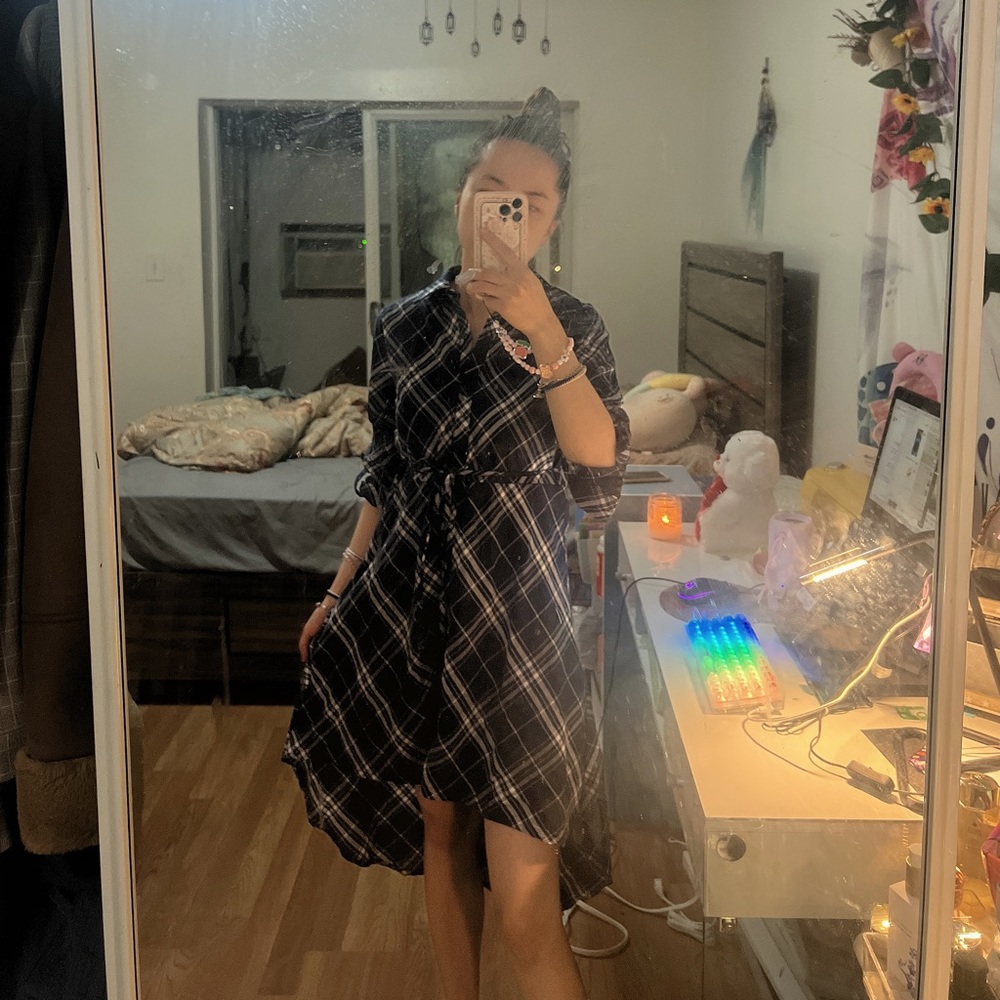 One piece blue jacket dress. NWOT Size:M
